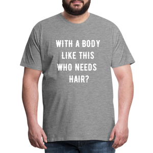 T-SHIRT "BODY & HAIR" - Grau meliert