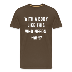 T-SHIRT "BODY & HAIR" - Edelbraun