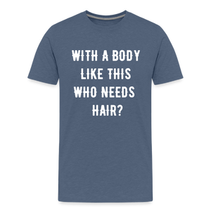 T-SHIRT "BODY & HAIR" - Blau meliert
