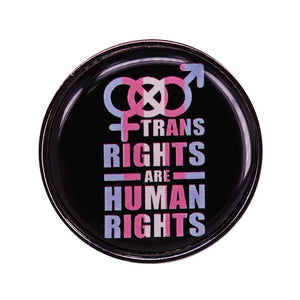 Trans Rights are Human Rights badge blue pink white flag Pride LGBTQ lapel pin Transgender Equality Agenda Trans Ally