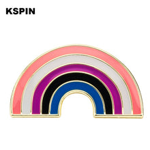 Load image into Gallery viewer, Rainbow Pride Badge Transgender Aromantic Fruid Pride Rainbow Sun Set Nonbinary Asexual Pansexual Pride Badge Lapel Pin Brooch