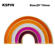 Load image into Gallery viewer, Rainbow Pride Badge Transgender Aromantic Fruid Pride Rainbow Sun Set Nonbinary Asexual Pansexual Pride Badge Lapel Pin Brooch