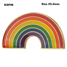 Load image into Gallery viewer, Rainbow Pride Badge Transgender Aromantic Fruid Pride Rainbow Sun Set Nonbinary Asexual Pansexual Pride Badge Lapel Pin Brooch