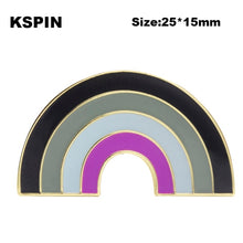 Load image into Gallery viewer, Rainbow Pride Badge Transgender Aromantic Fruid Pride Rainbow Sun Set Nonbinary Asexual Pansexual Pride Badge Lapel Pin Brooch