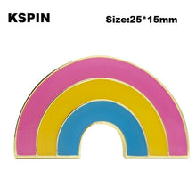 Load image into Gallery viewer, Rainbow Pride Badge Transgender Aromantic Fruid Pride Rainbow Sun Set Nonbinary Asexual Pansexual Pride Badge Lapel Pin Brooch