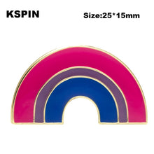 Load image into Gallery viewer, Rainbow Pride Badge Transgender Aromantic Fruid Pride Rainbow Sun Set Nonbinary Asexual Pansexual Pride Badge Lapel Pin Brooch