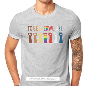 Together We Rise Unity Style TShirt LGBT Pride Month Lesbian Gay Bisexual Transgender Gift Basic T-Shirt Short Sleeve