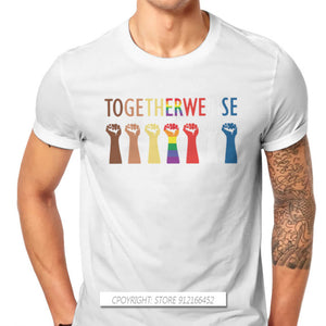 Together We Rise Unity Style TShirt LGBT Pride Month Lesbian Gay Bisexual Transgender Gift Basic T-Shirt Short Sleeve