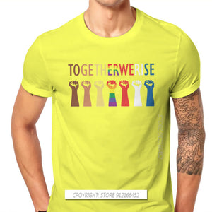 Together We Rise Unity Style TShirt LGBT Pride Month Lesbian Gay Bisexual Transgender Gift Basic T-Shirt Short Sleeve