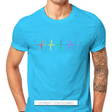 Laden Sie das Bild in den Galerie-Viewer, Rainbow Pulse Hearbeat Style TShirt LGBT Pride Month Lesbian Gay Bisexual Transgender Gift Clothes Basic T-Shirt Stuff