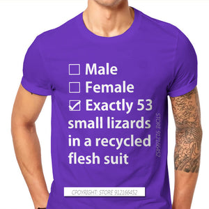 No Gender Lizards TShirt LGBT Pride Month Lesbian Gay Bisexual Transgender New Design Graphic T Shirt Short Sleeve