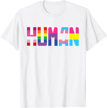 Load image into Gallery viewer, HUMAN Flag Pride Month Transgender Rainbow Lesbian T-Shirt