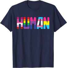 Laden Sie das Bild in den Galerie-Viewer, HUMAN Flag Pride Month Transgender Rainbow Lesbian T-Shirt